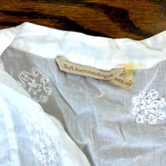 Soft Surroundings White Embroidered Blouse - Picture 3 of 5